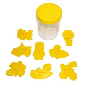 Vintage Sesame Street plastic cookie cutter stamps set of 8 WILTON 1990